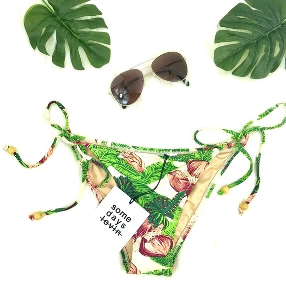 Somedays Lovin Palm Print Bikini Bottom - Picture 1 of 7